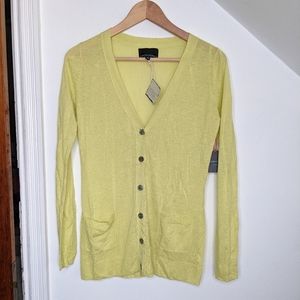 CYNTHIA ROWLEY Button Front Linen Blend Cardigan NEW